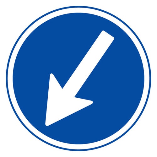 道路用標識(仮設用) 指定方向外進行禁止