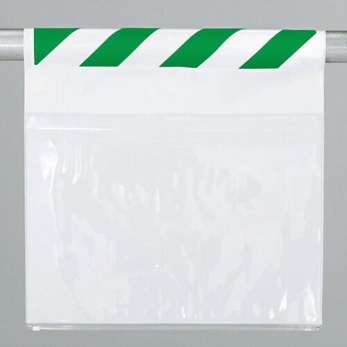 ワンタッチ取付標識 両面ポケット式緑白