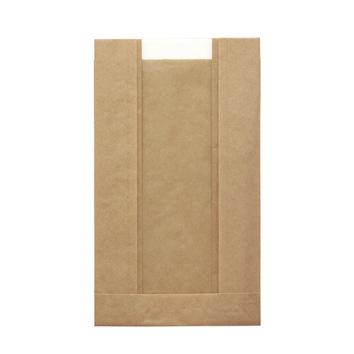 窓付耐油ガゼットパック 中 未晒無地 20袋