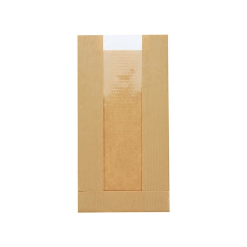 窓付ガゼットP12−23筋入無地クラフト24袋