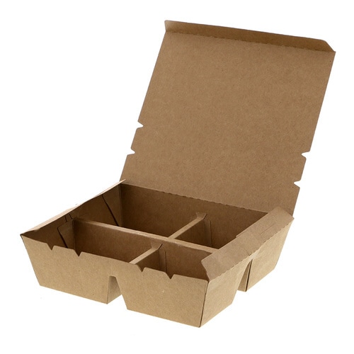 エコランチボックス 4仕切 クラフト 20袋