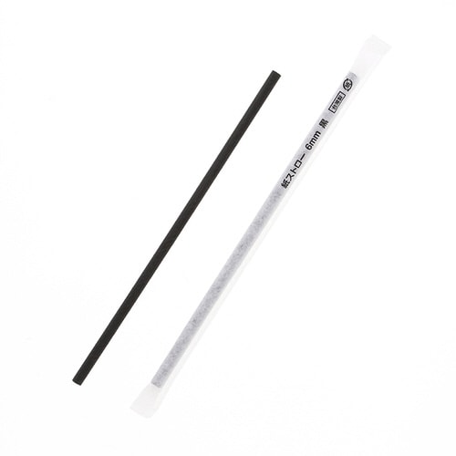 紙ストロー 6mm 平口 単袋 黒 4袋