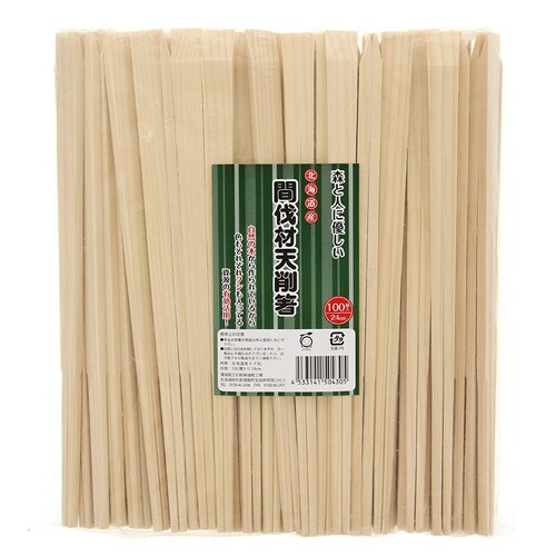 トド松 間伐材天削箸 24cm 50袋