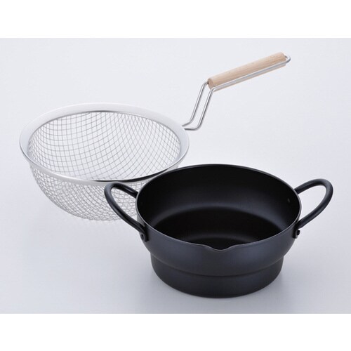 彩食庵 段付天ぷら18cm&木柄フライヤ