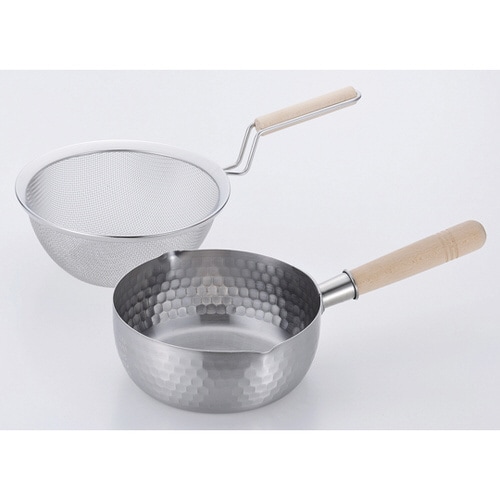 彩食庵 ST雪平鍋18cm&木柄ザルセッ