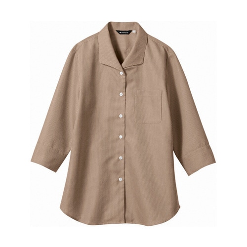 ブラウス レディス 7分袖 ブラウンチェ