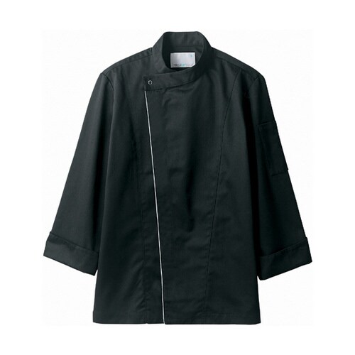 コックコート 兼用 長袖 黒/グレー 6