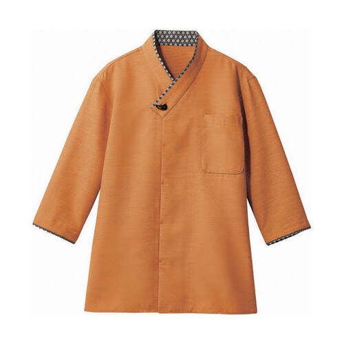 シャツ 兼用 7分袖 オレンジ/黒 2−737 M