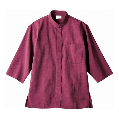 調理シャツ 兼用 7分袖 ワイン OV2
