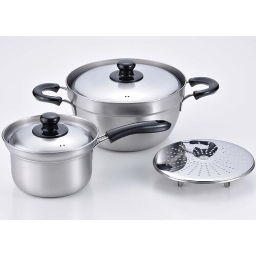 燕三 IHふきこぼれにくい片手両手セット