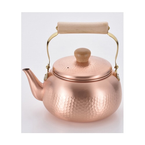 千歳 純銅 木柄丸型ケトル 2.4L CS−019