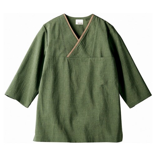 プルオーバー 兼用 7分袖 オリーブ/ベ