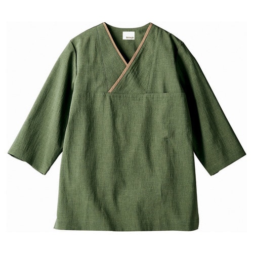 プルオーバー 兼用 7分袖 オリーブ/ベ