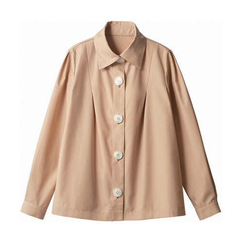 ブラウス レディス 長袖 ピンクベージュ