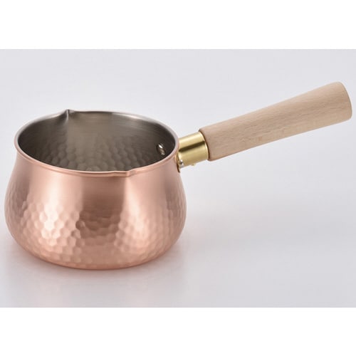 千歳 純銅 木柄ミルクパン 12cm CS−018