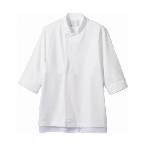 コックコート 兼用7分袖 白/袖腰ネット