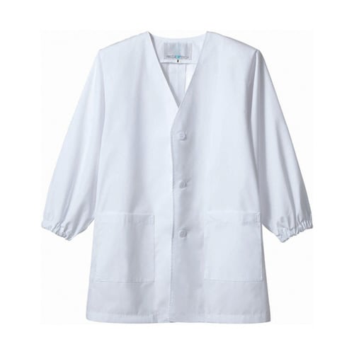 シングル型給食衣 児童用 長袖 白 PV