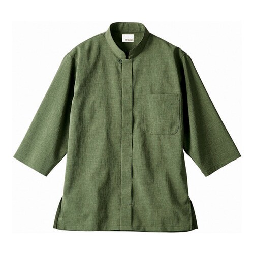 調理シャツ 兼用 7分袖 オリーブ OV