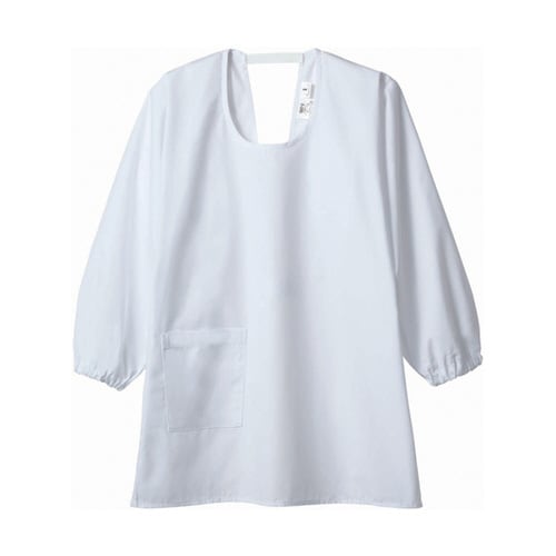 カッポウ型給食衣 児童用 長袖 白 PV