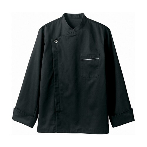 コックコート 兼用 長袖 黒/グレー 6