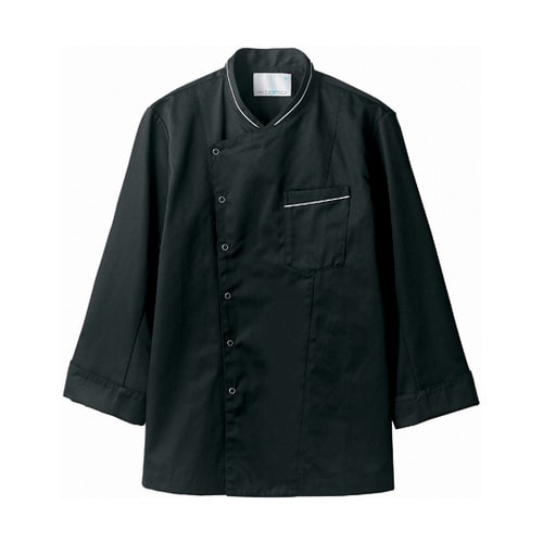 コックコート 兼用 長袖 黒/グレー 6