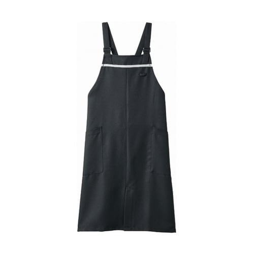 エプロン 兼用 黒/グレー ヒモ収納仕様