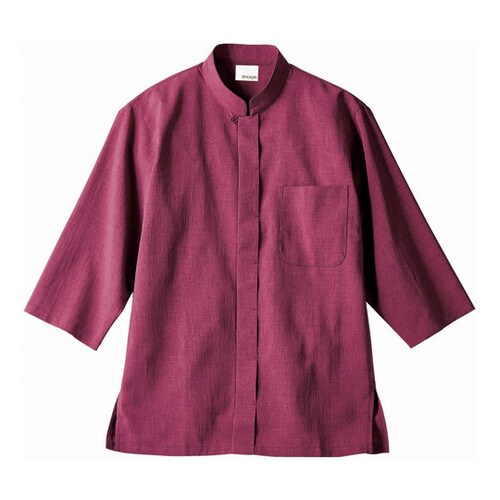 調理シャツ 兼用 7分袖 ワイン OV2