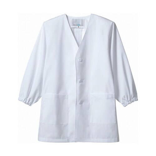 シングル型給食衣 児童用 長袖 白 PV