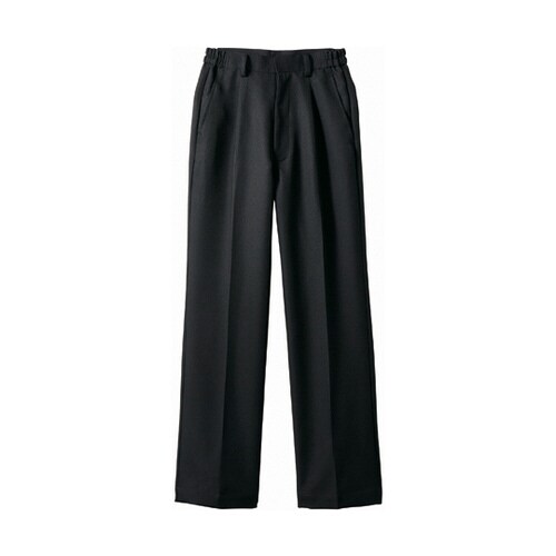 パンツ 兼用 黒 ワンタック 両脇ゴム