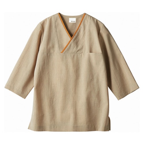 プルオーバー 兼用 7分袖 ベージュ/オ