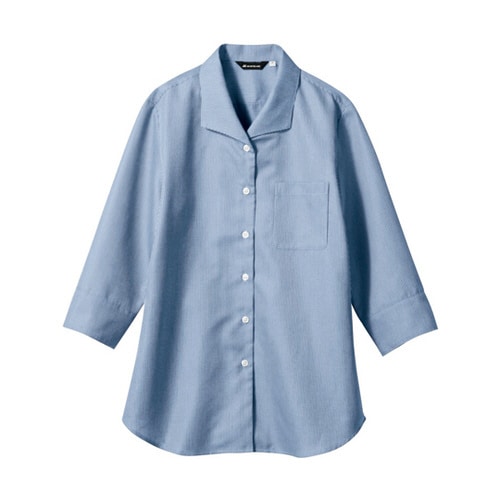 ブラウス レディス 7分袖 ブルーチェッ