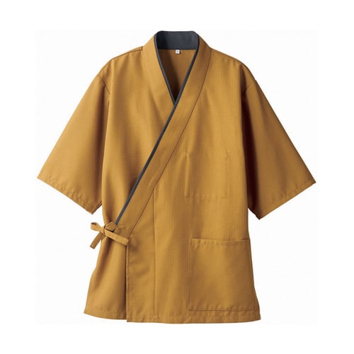 はっぴ 兼用 7分袖 芥子/墨 3−522 S