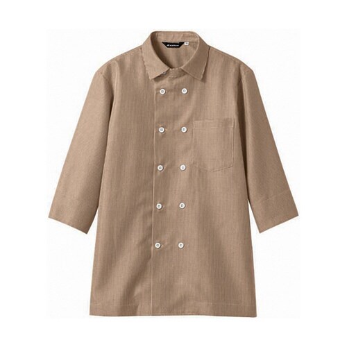 シャツ 兼用 7分袖 ブラウンチェック