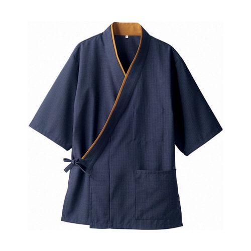 はっぴ 兼用 7分袖 紺/芥子 3−525 L