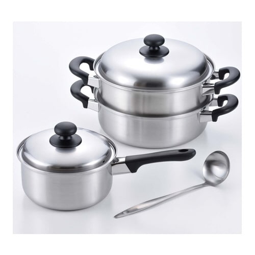 燕三 IH片手18cm&二段蒸し器24c