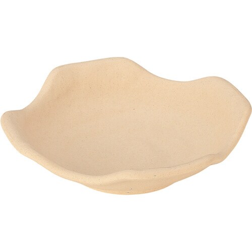 130隅切角鉢 粉引(汚染防止加工塗)