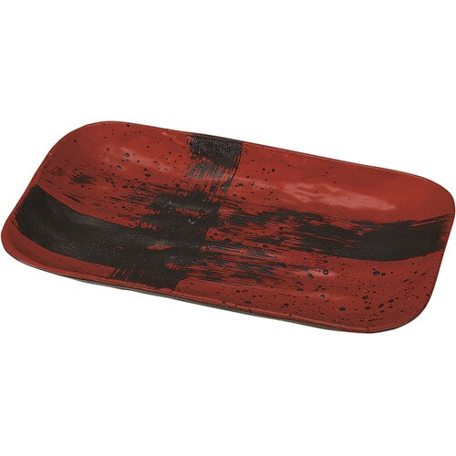 178長角皿 黒刷毛目塗 50021903