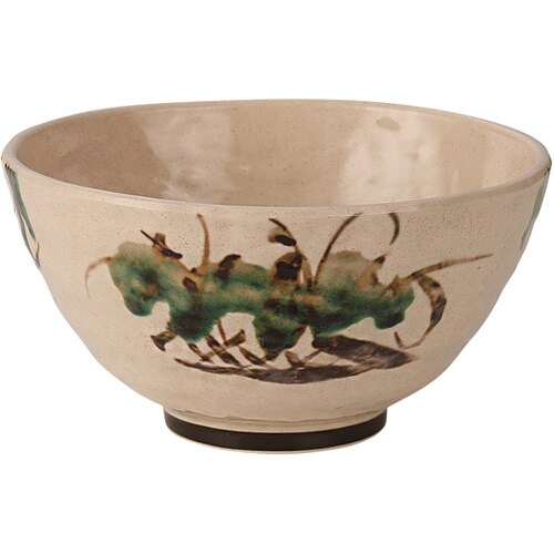 118飯椀 粉引亀甲織部塗 50021875