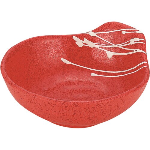 呑水小鉢 朱タタキ乱糸塗 50021960