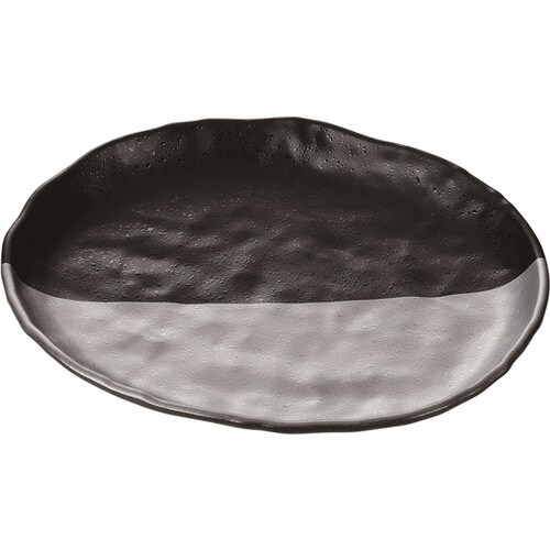 208楕円皿 黒銀塗分け 50022225
