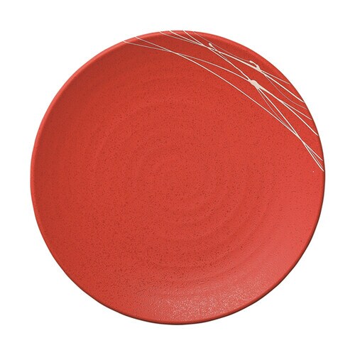 360丸盛皿 朱タタキ乱糸塗 50022355