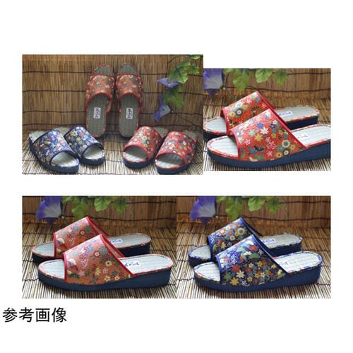 和柄美脚サンダル 金襴 紺 Lサイズ K11552