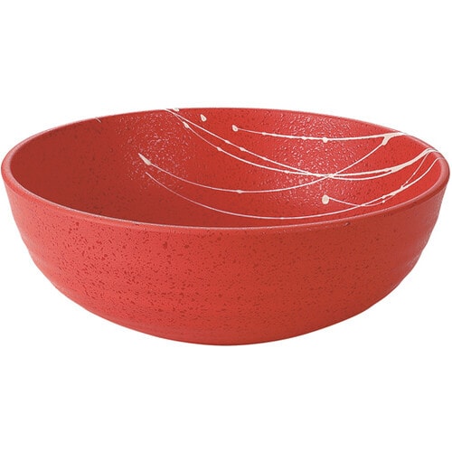 200浅麺鉢 朱タタキ乱糸塗 50022655