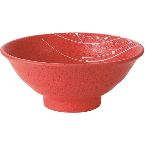 176ロクロ目麺鉢 朱タタキ乱糸塗 50