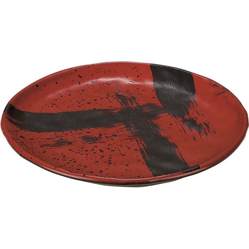 163丸皿 黒刷毛目塗 50021910