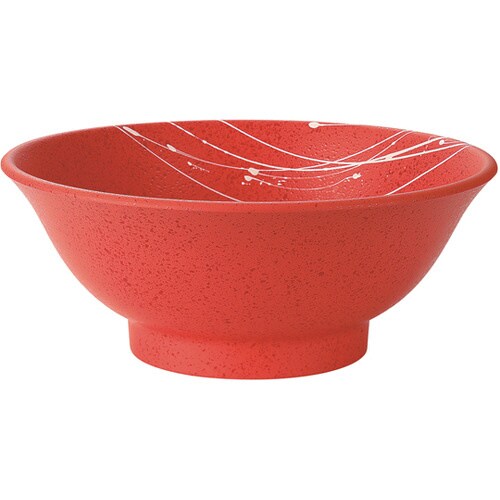 211渕太麺鉢 朱タタキ乱糸塗 50022525