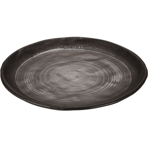 163丸皿 スモーク銀渕黒クリヤータタキ