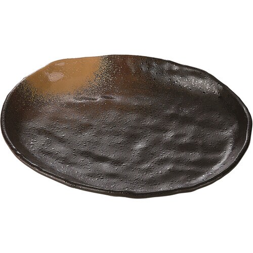 208楕円皿 金吹茶タタキ塗 50022220
