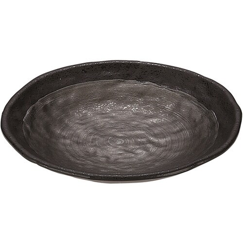 130丸皿 スモーク塗渕黒クリヤータタキ