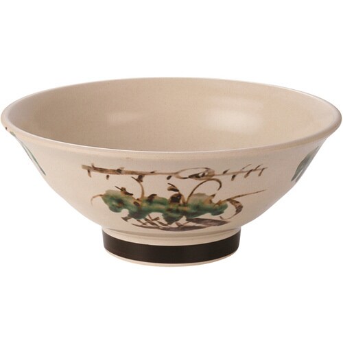 176ロクロ目麺鉢 粉引亀甲織部塗 50